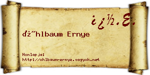 Öhlbaum Ernye névjegykártya